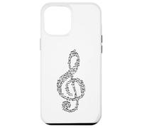 Carcasa para iPhone 12 Pro MAX Patrón de músico de Mosaico de Notas para Amantes de la música de Clave de Sol