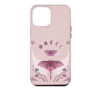 Carcasa para iPhone 12 Pro MAX Pink Luna Moth Mystical Whimsigoth Art Episódico Dibujo