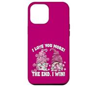 Carcasa para iPhone 12 Pro MAX Pink Valentines GNOME Couple I Love You More The End I Win