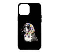 Carcasa para iPhone 12 Pro MAX Pitbull Pittie Dog Granny - Hilo Cuadrado para Ganchillo