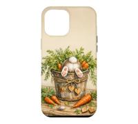 Carcasa para iPhone 12 Pro MAX Plantas Jardinero Botánico Floral Divertido Conejo Kawaii Zanahoria