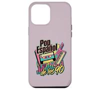 Carcasa para iPhone 12 Pro MAX Pop Español de los 90 Retro Cassette Tape Keytar Español