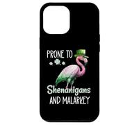 Carcasa para iPhone 12 Pro MAX Prone to Shenanigans and Malarkey Sign St Patricks Flamingo