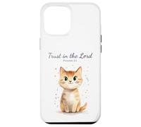 Carcasa para iPhone 12 Pro MAX Proverbs 3:5 Trust in The Lord - Women Girls Cat Verse