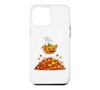 Carcasa para iPhone 12 Pro MAX Pumpkin Dive in Fall Leaves Funny Autumn Halloween Humor