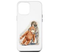 Carcasa para iPhone 12 Pro MAX Punch - Lindo bebé Mono y orangután Peluche Juguete Acuarela