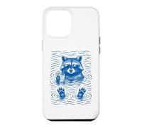 Carcasa para iPhone 12 Pro MAX Raccoon Bath Water Swimming Ripples Cool Raccoon Face