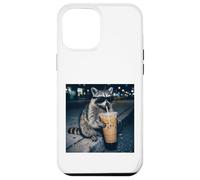 Carcasa para iPhone 12 Pro MAX Raccoon Drinking Iced Coffee Funny Animal Meme