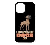 Carcasa para iPhone 12 Pro MAX Realmente Me Gustan los Perros Ok Amante de los Animales Lindo Gran Danés