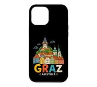 Carcasa para iPhone 12 Pro MAX Regalo de Recuerdo de Viaje de Graz Austria Dibujado a Mano