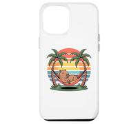 Carcasa para iPhone 12 Pro MAX Relaxing Capybara, Sunset, Palm Tree, Summer capy Vacation
