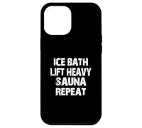 Carcasa para iPhone 12 Pro MAX Repetición de Sauna Pesada con elevación de baño de Hielo | Funny Gym