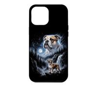 Carcasa para iPhone 12 Pro MAX Retro Bulldog Aullando a la Luna 90s Bootleg Meme Puppy Dog