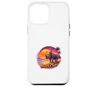 Carcasa para iPhone 12 Pro MAX Retro Rhino Sunset Tropical Beach Ilustración