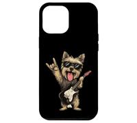 Carcasa para iPhone 12 Pro MAX Rock Dog Funny Pet Guitarra Tocando Cool Gráfico Juguetón Sharp
