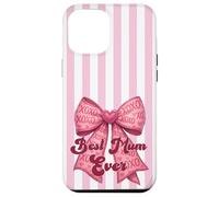 Carcasa para iPhone 12 Pro MAX Rosa Rubor, Lazo a Rayas, Pastel, superlinda, la Mejor mamá de la Historia