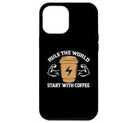 Carcasa para iPhone 12 Pro MAX Rule The World Star with Coffee Baristas Funny Coffee Lover
