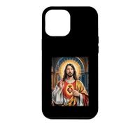 Carcasa para iPhone 12 Pro MAX Sagrado un Corazón Jesucristo Salvador Halo Fe Religiosa