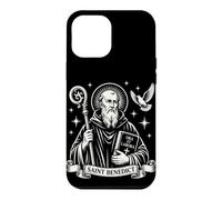 Carcasa para iPhone 12 Pro MAX San Benito Ora et Labora Santos católicos Tradicionales