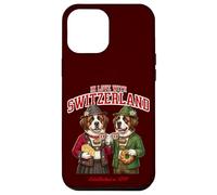 Carcasa para iPhone 12 Pro MAX San Bernardo Pareja Perro Café Amor Queso Bandera Suiza