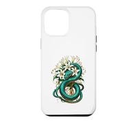 Carcasa para iPhone 12 Pro MAX Serpiente Esmeralda con Lirios Diseño Natural