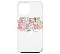 Carcasa para iPhone 12 Pro MAX She Is Strong Proverbs 31:22 Gráfico Floral