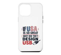 Carcasa para iPhone 12 Pro MAX Si Estados Unidos es Tan Bueno, ¿por qué USB Retro Humor Coder Tech America?