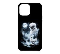 Carcasa para iPhone 12 Pro MAX Silkie Chicken Aullando en Moon 90's Retro