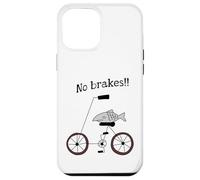 Carcasa para iPhone 12 Pro MAX Sin Frenos Pescado Montando Una Bicicleta Humor Tonto Raro
