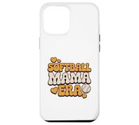 Carcasa para iPhone 12 Pro MAX Softball Mama Era Retro Groovy Baseball Mom Vibes Love Cute