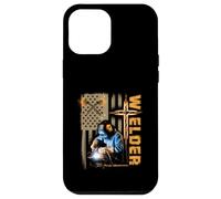 Carcasa para iPhone 12 Pro MAX Soldador Bandera Americana Soldadura Fe Cruz Cristiana Religiosa