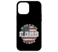 Carcasa para iPhone 12 Pro MAX St. Charles Illinois, Bandera Americana Vintage