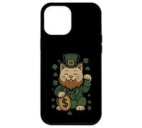 Carcasa para iPhone 12 Pro MAX St Patrick's Day Cat Statue Lucky Clover Charm Adult Kids