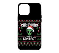 Carcasa para iPhone 12 Pro MAX Suéter Feo de Navidad de First Contact Alien UFO