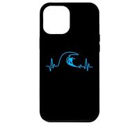 Carcasa para iPhone 12 Pro MAX Surfer Heartbeat Surfing Heart Pulse Tabla de Surf Big Wave Fun