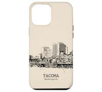 Carcasa para iPhone 12 Pro MAX Tacoma Washington Vintage Horizonte Dibujo