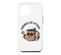 Carcasa para iPhone 12 Pro MAX Taza de café gruñón sarcástica antivibraciones matutinas Arte de Dibujos Animados