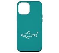 Carcasa para iPhone 12 Pro MAX Teal Shark Line Art Minimalista Surfer