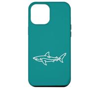 Carcasa para iPhone 12 Pro MAX Teal Shark Line Art Minimalista Surfer