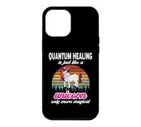 Carcasa para iPhone 12 Pro MAX Terapeuta de curación cuántica, diseño Vintage de Unicornio, Puesta de Sol