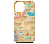 Carcasa para iPhone 12 Pro MAX Tropical Summer Sandy Beach Dogs Cute Caniche Chihuahua Puppy