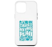 Carcasa para iPhone 12 Pro MAX Trust In His Plan Jeremiah versículo bíblico Retro Groovy Floral