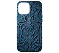 Carcasa para iPhone 12 Pro MAX Verde Azulado Victoriano Art Nouveau Acanthus Peonías Orquídeas Flor