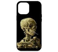 Carcasa para iPhone 12 Pro Max Vincent Van Gogh Calavera fumando Cigarrillo Esqueleto Artístico