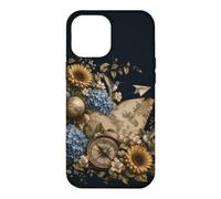 Carcasa para iPhone 12 Pro MAX Vintage Geografía Profesor Atlas Brújula Estilo Flor