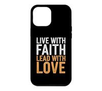 Carcasa para iPhone 12 Pro MAX Vivir con fe Liderar con Amor Esperanza Inspiración Cristiano