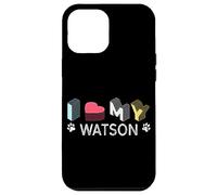 Carcasa para iPhone 12 Pro MAX Watson - Amante de Mascotas con Nombre de Perro Personalizado