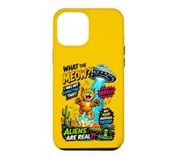 Carcasa para iPhone 12 Pro MAX What The Meow Funny Cat UFO Abduction Sci-Fi Alien