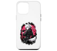 Carcasa para iPhone 12 Pro MAX Wolf Anime Girl Samurai Katana Rosa Negro Diseño Estético