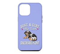 Carcasa para iPhone 12 Pro MAX Womens Funny Just A Girl Who Loves Dapple Dachshunds Lover